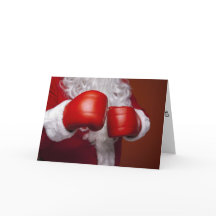 Boxing Santa Claus Funny Card