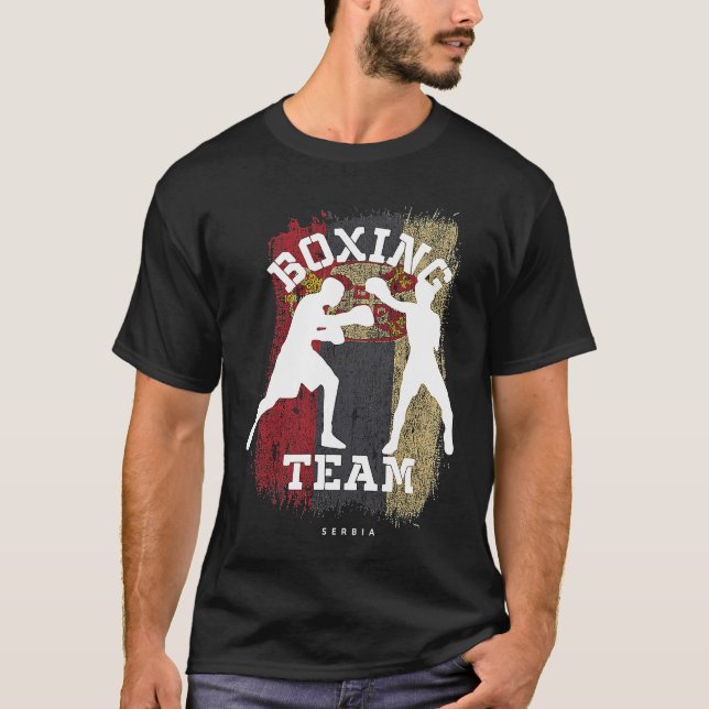 Boxing Serbia Combat Sports Fighter Boxing T-Shirt (Front)
