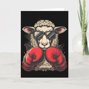 Boxing Sheep Lamb Boxing Gloves Kickboxing Funny B Card