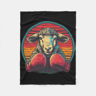 Boxing Sheep Lamb Boxing Gloves Kickboxing Funny B Fleece Blanket