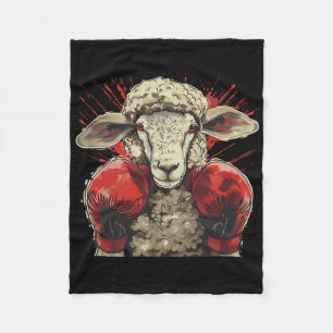 Boxing Sheep Lamb Boxing Gloves Kickboxing Funny B Fleece Blanket