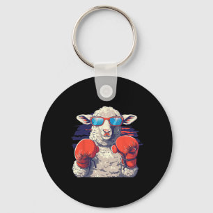 Boxing Sheep Lamb Boxing Gloves Kickboxing Funny B Key Ring