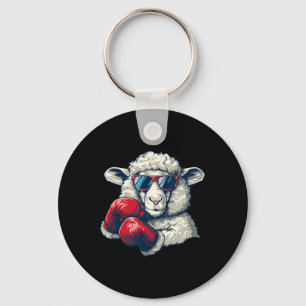Boxing Sheep Lamb Boxing Gloves Kickboxing Funny B Key Ring