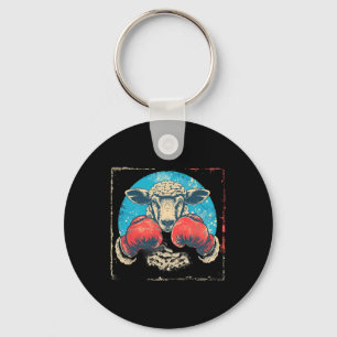Boxing Sheep Lamb Boxing Gloves Kickboxing Funny B Key Ring