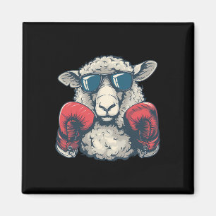 Boxing Sheep Lamb Boxing Gloves Kickboxing Funny B Magnet