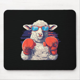 Boxing Sheep Lamb Boxing Gloves Kickboxing Funny B Mouse Mat