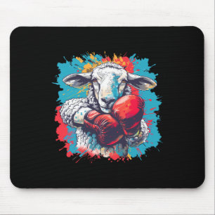Boxing Sheep Lamb Boxing Gloves Kickboxing Funny B Mouse Mat