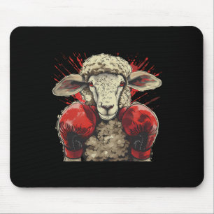Boxing Sheep Lamb Boxing Gloves Kickboxing Funny B Mouse Mat