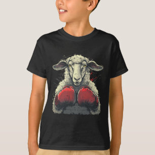 Boxing Sheep Lamb Boxing Gloves Kickboxing Funny B T-Shirt