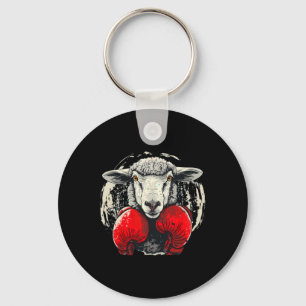 Boxing Sheep With Boxing Gloves Kickboxing Funny B Key Ring