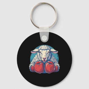 Boxing Sheep With Boxing Gloves Kickboxing Funny B Key Ring