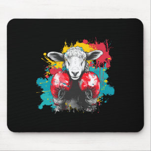 Boxing Sheep With Boxing Gloves Kickboxing Funny B Mouse Mat