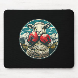 Boxing Sheep With Boxing Gloves Kickboxing Funny B Mouse Mat