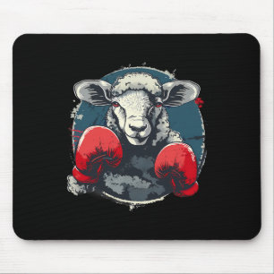 Boxing Sheep With Boxing Gloves Kickboxing Funny B Mouse Mat