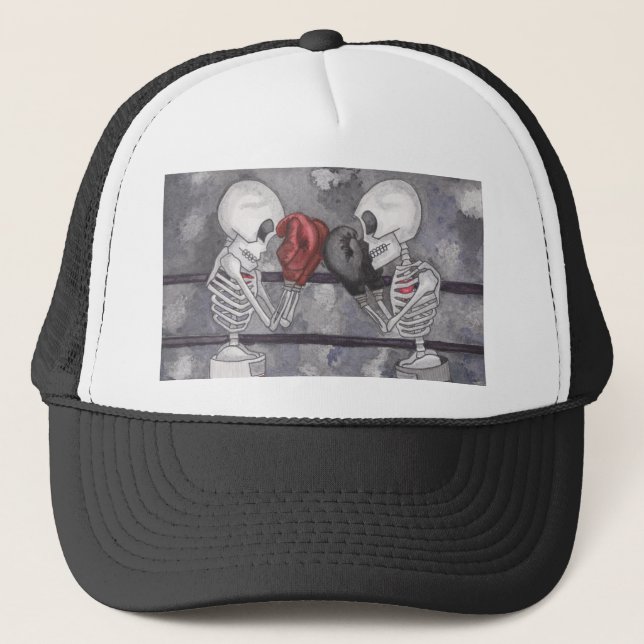 Boxing Skeleton Trucker Hat (Front)