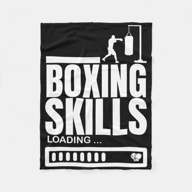 Boxing Skills Loading Funny Boxer  Fleece Blanket (Front)