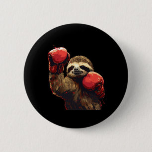 Boxing Sloth Lover Boxing Gloves Kickboxing Funny 6 Cm Round Badge