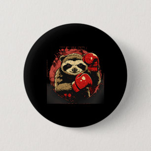 Boxing Sloth Lover Boxing Gloves Kickboxing Funny 6 Cm Round Badge