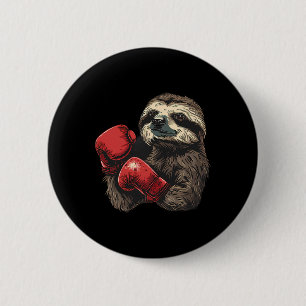 Boxing Sloth Lover Boxing Gloves Kickboxing Funny 6 Cm Round Badge