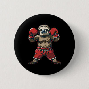 Boxing Sloth Lover Boxing Gloves Kickboxing Funny 6 Cm Round Badge