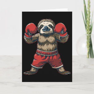 Boxing Sloth Lover Boxing Gloves Kickboxing Funny Card