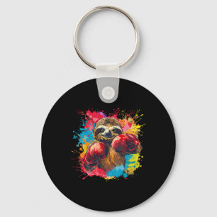 Boxing Sloth Lover Boxing Gloves Kickboxing Funny Key Ring