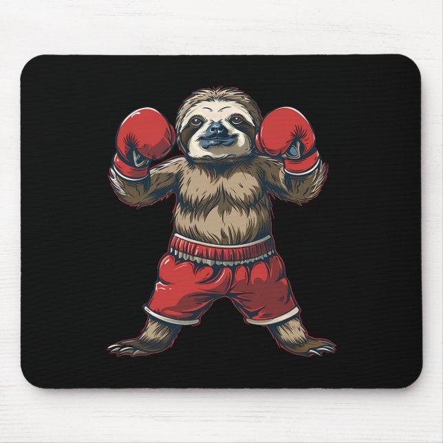 Boxing Sloth Lover Boxing Gloves Kickboxing Funny  Mouse Mat (Front)
