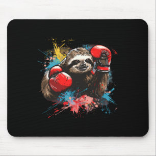 Boxing Sloth Lover Boxing Gloves Kickboxing Funny Mouse Mat
