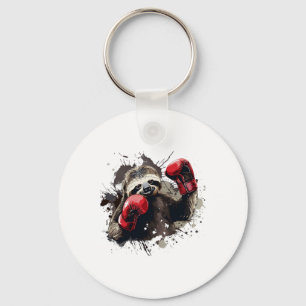 Boxing Sloth With Boxing Gloves Kickboxing Funny B Key Ring