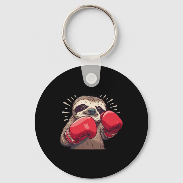 Boxing Sloth With Boxing Gloves Kickboxing Funny B Key Ring (Front)
