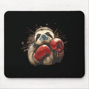 Boxing Sloth With Boxing Gloves Kickboxing Funny B Mouse Mat