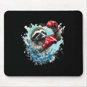 Boxing Sloth With Boxing Gloves Kickboxing Funny B Mouse Mat