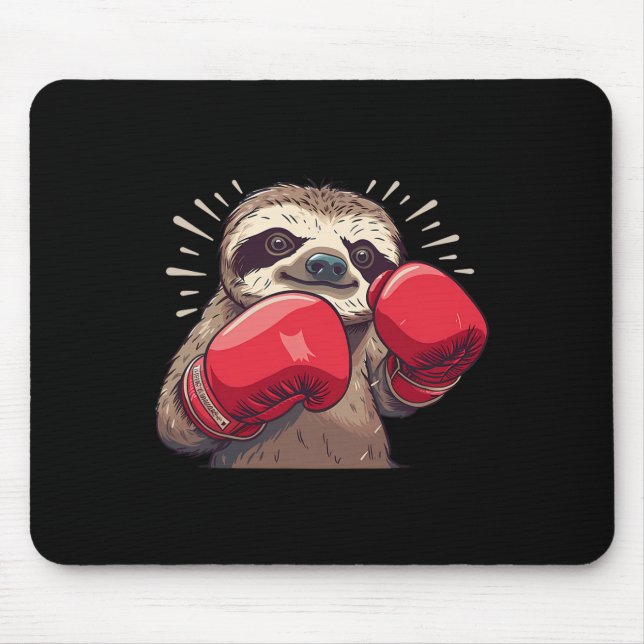 Boxing Sloth With Boxing Gloves Kickboxing Funny B Mouse Mat (Front)