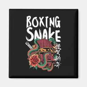 Boxing Snake Japanese Samurai Warrior Cobra Fighte Magnet