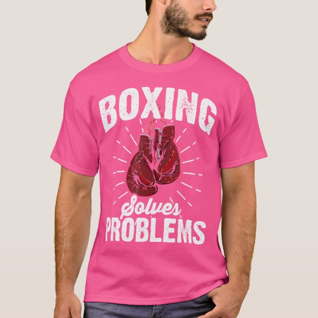 Boxing Solves Problems Without Hurting I Boxer Men T-Shirt (Front)