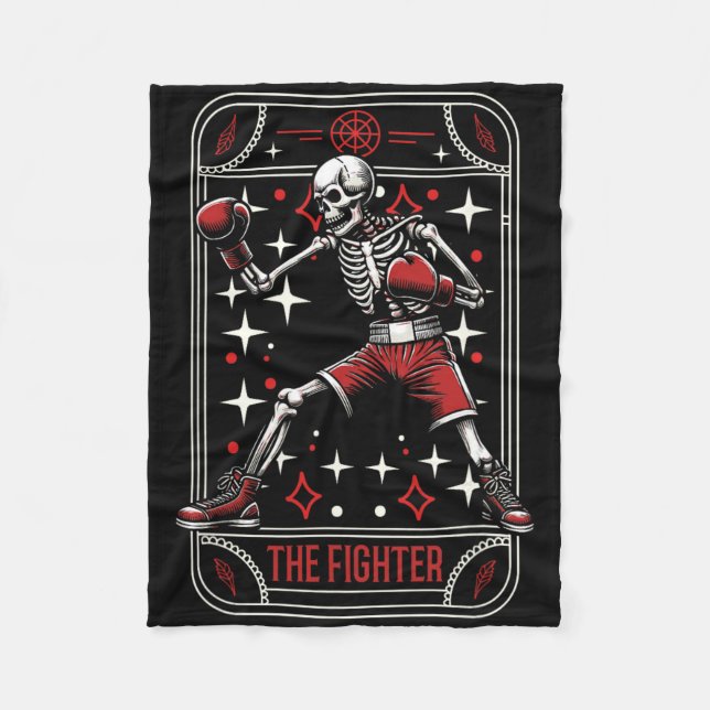 Boxing Sparring - Gloves Fighter Boxer Skeleton Ta Fleece Blanket (Front)