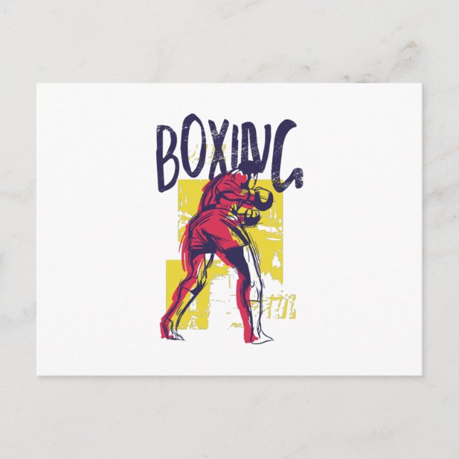 Boxing Sports Grunge Postcard (Front)