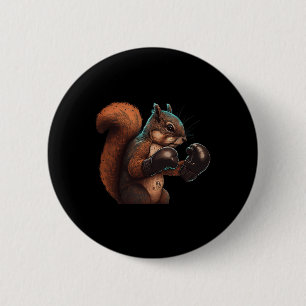 Boxing Squirrel Boxer Boxing Gloves Kickboxing Mma 6 Cm Round Badge