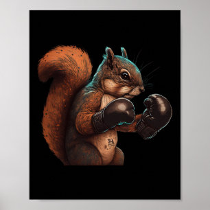 Boxing Squirrel Boxer Boxing Gloves Kickboxing Mma Poster