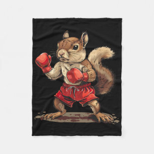 Boxing Squirrel With Boxing Gloves Kickboxing Funn Fleece Blanket