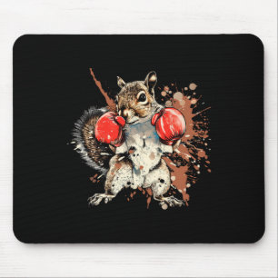 Boxing Squirrel With Boxing Gloves Kickboxing Funn Mouse Mat