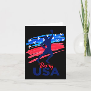 Boxing Support The Team Shirt Usa Flag American Bo Card