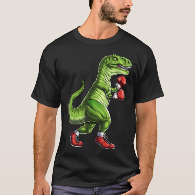 Boxing T-Rex Dinosaur T-Shirt (Front)