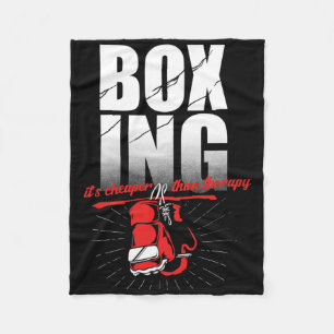 Boxing Therapy Kickboxing Boxer  Fleece Blanket