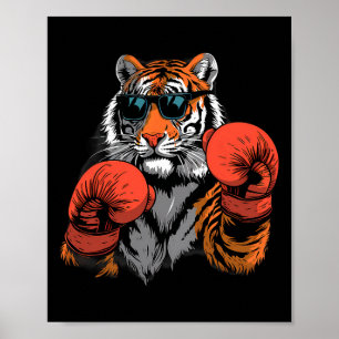 Boxing Tiger Lover Boxing Gloves Kickboxing Funny  Poster