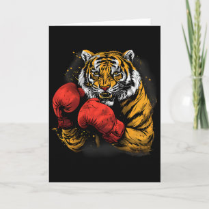 Boxing Tiger With Boxing Gloves Kickboxing Funny B Card