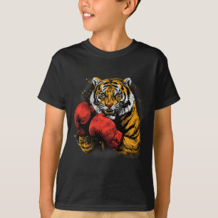 Boxing Tiger With Boxing Gloves Kickboxing Funny B T-Shirt