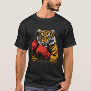 Boxing Tiger With Boxing Gloves Kickboxing Funny B T-Shirt