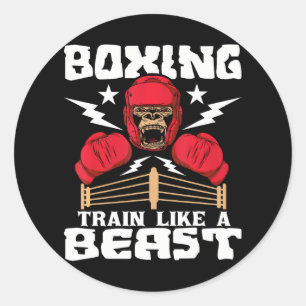 Boxing Train Like A Beast Kickboxing Kickboxer Classic Round Sticker
