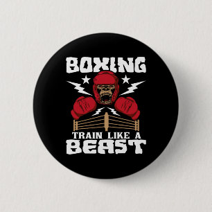 Boxing Train Like A Beast - Kickboxing Kickboxer G 6 Cm Round Badge